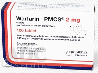 Warfarin PMCS 2 mg tablety 100 ks