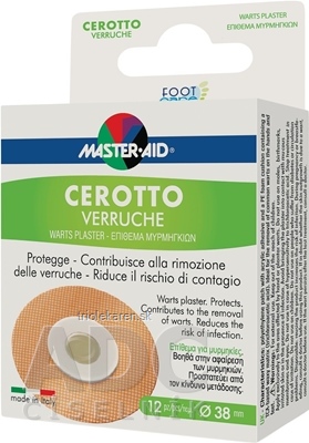 MASTER AID FOOT Care Náplasti na bradavice náplasti na nohy a ruky okrúhle 12 ks