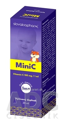 Slovakiapharm MiniC kvapky s vitamínom C pre deti od 1. mesiaca 30 ml