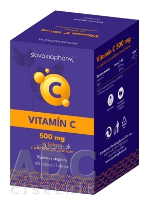 Slovakiapharm Vitamín C 500 mg so šípkami tablety s predĺženým účinkom 60 ks