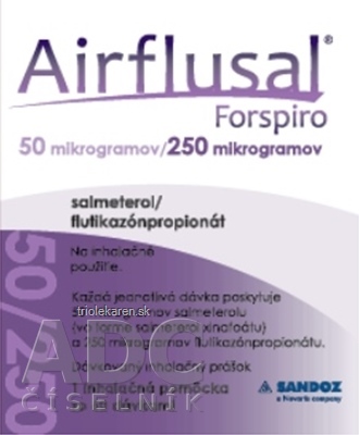 Airflusal Forspiro 50 mikrogramov/250 mikrogramov prášok 60 dávok + inhalátor 1 ks