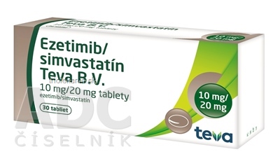 Ezetimib/simvastatín Teva B.V. 10 mg/20 mg tablety 30 ks