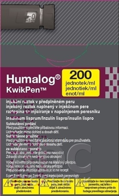 Humalog 200 jednotiek/ml injekčný roztok 5 x 3 ml