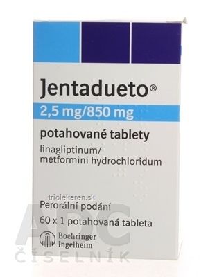 Jentadueto 2,5 mg/850 mg filmom obalené tablety 60 ks