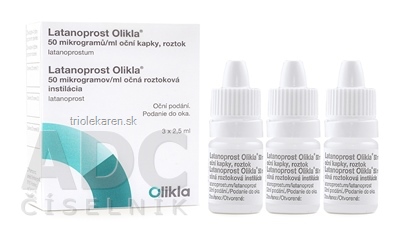 Latanoprost Olikla 50 µg/ml Očná roztoková instilácia 3 x 2,5 ml