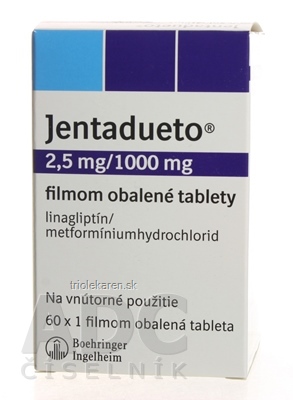 Jentadueto 2,5 mg/1000 mg filmom obalené tablety 60 ks