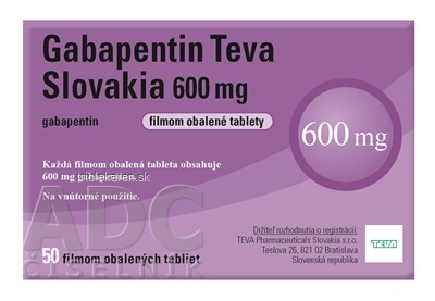 Gabapentin Teva Slovakia 600 mg tablety 50 ks