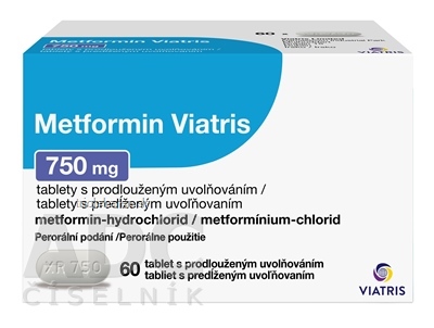 Metformin Viatris 750 mg tablety 60 ks