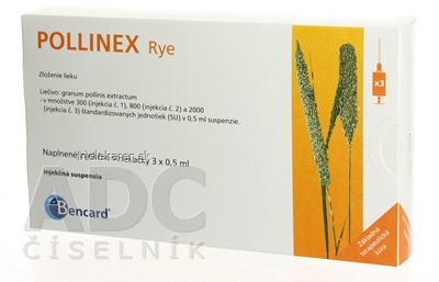 POLLINEX Rye Injekčná suspenzia 300 SU + 800 SU+2000 SU 3 x 0,5 ml