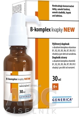 GENERICA B-komplex kvapky NEW pre deti od narodenia 30 ml