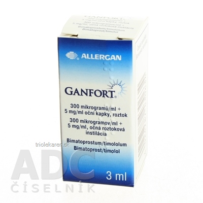 GANFORT Očná roztoková instilácia 300 µg/ ml+5 mg/ ml 3 ml