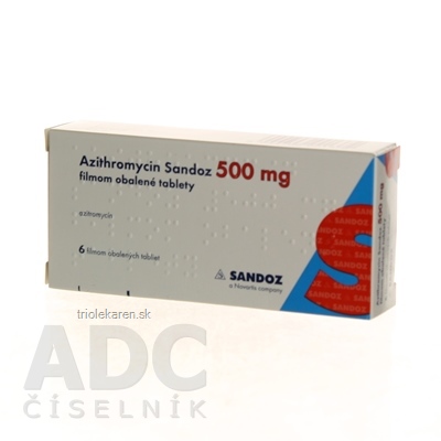 Azithromycin Sandoz 500 mg filmom obalené tablety 6 ks