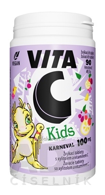 Vitabalans VITA C Kids KARNEVAL 100 MG žuvacie tablety 90 ks