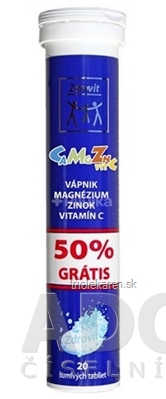 Zdrovit VÁPNIK HORČÍK ZINOK 50% navyše tbl eff (šumivé tablety)1x20 ks