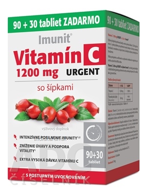 Imunit Vitamín C 1200 mg URGENT so šípkami tablety s postupným uvoľňovaním 120 ks