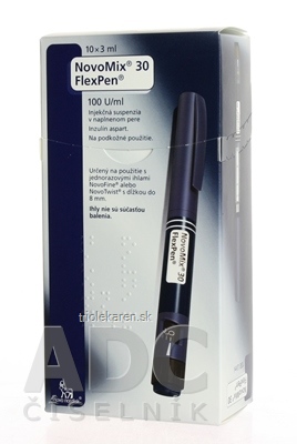 NovoMix 30 FlexPen Injekčná suspenzia 300 U 10 x 3 ml