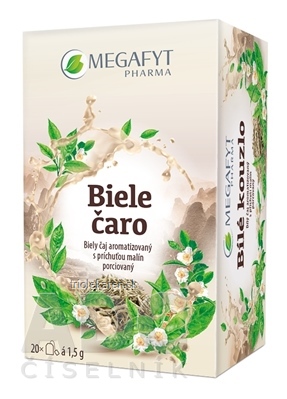 MEGAFYT Biele čaro biely čaj s príchuťou malín vrecúška 20 x 1,5 g