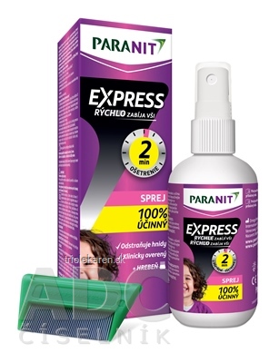 PARANIT EXPRESS SPREJ 95 ml + hrebeň 1 set