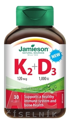 JAMIESON VITAMÍNY K2 120 µg + D3 1000 IU cps 1x30 ks