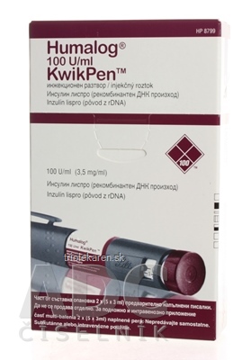 Humalog 100 U/ml KwikPen injekčný roztok 10 x 3 ml