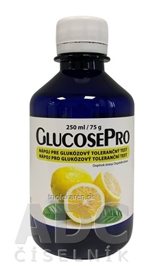 GlucosePro 75 g nápoj pre glukózový tolerančný test citrón 250 ml