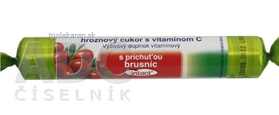 INTACT HROZNOVÝ CUKOR s vitamínom C s príchuťou brusníc pastilky 40g