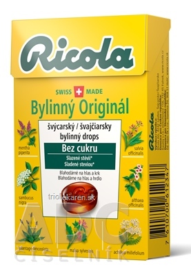 RICOLA Bylinný originál bylinné bonbóny bez cukru 40 g