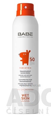 BABÉ SLNKO Opaľovací sprej pre deti SPF 50  transparentný 200 ml