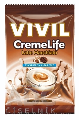 VIVIL BONBONS CREME LIFE Latte Macchiato drops so smot. kávovou príchuťou bez cukru 110 g