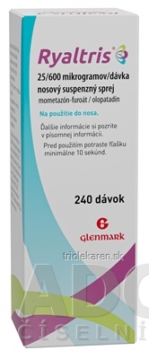 Ryaltris 25/600 mikrogramov/dávka Nosová suspenzná aerodisperzia 240 dávok 30 ml