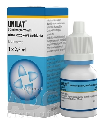 UNILAT 50 mikrogramov/ml Očná roztoková instilácia 125 ug 2,5 ml