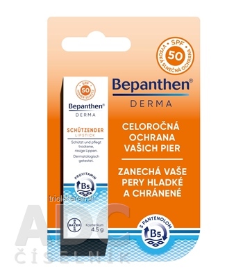 Bepanthen DERMA Balzam na pery SPF 50 tyčinka s panthenolom s ochranným faktorom 4,5 g