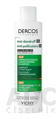 VICHY DERCOS ANTI-DANDRUFF DS 2in1 šampón a kondicionér proti lupinám citlivá pok. 200 ml