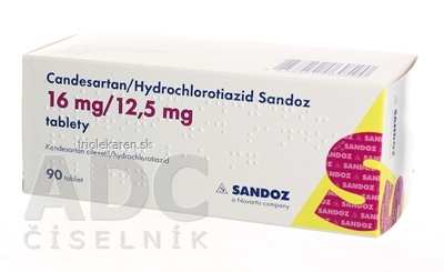 Candesartan/Hydrochlorotiazid Sandoz 16 mg/12,5 mg tablety 90 ks