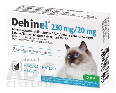 DEHINEL 230 mg/20 mg pre mačky tabety 2 ks