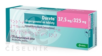 Doreta 37,5 mg/325 mg dispergovateľné tablety 20 ks