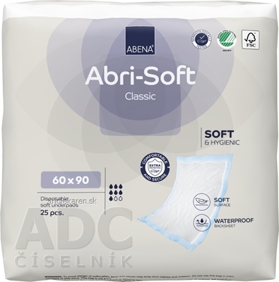 ABENA ABRI SOFT 60x90 cm podložka absorpčná, savosť 2100 ml, 1x25 ks