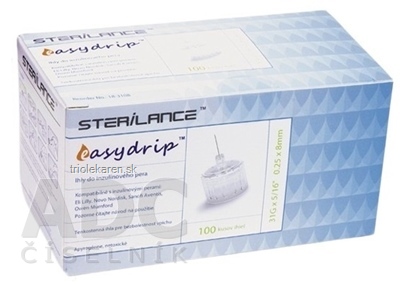 STERILANCE easydrip Ihly do inzulínového pera 31G 0,25 x 8 mm 100 ks