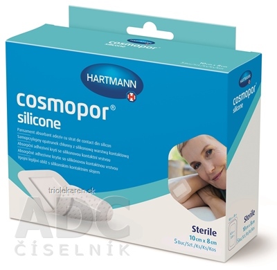 Cosmopor Silicone absorpčné adhezívne krytie náplasti 10 x 8 cm 5 ks