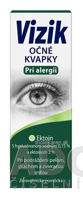 VIZIK Očné kvapky Pri alergii ektoín a hyaluronát 10 ml