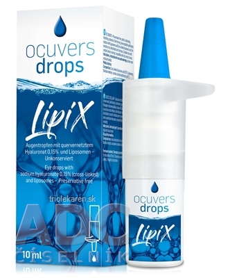 Ocuvers drops LipiX očné kvapky s HA 0,15% a lipozómami 10 ml