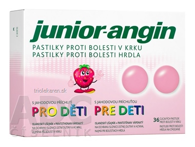 Junior-angin pastilky pre deti s jahodovou príchuťou 36 ks