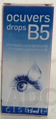 Ocuvers drops B5 očné kvapky s provitamínom B5, 1x15 ml