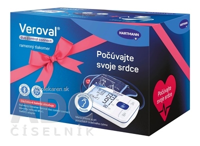 Veroval Duo Control Connect Darčekové bal. tlakomer digitálny ramenný s manž. M a L 1 set