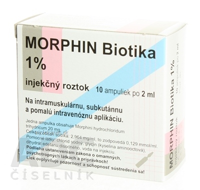 MORPHIN Biotika 1% Injekčný roztok 20 mg 10 x 2 ml