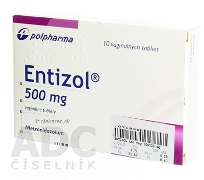 Entizol 500 mg vaginálne tablety tbl vag (blis.) 1x10 ks