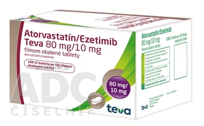 Atorvastatín/Ezetimib Teva 80 mg/10 mg tablety 2 x 50 ks