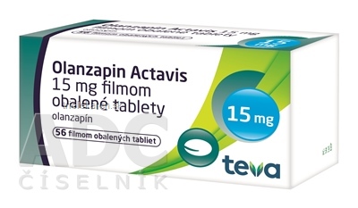 Olanzapin Actavis 15 mg filmom obalené tablety 56 ks