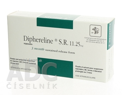 Diphereline S.R. 11,25 mg + 2 ml disp.prostr. liek.inj.+amp.skl. 1 set