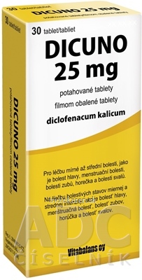 DICUNO 25 mg filmom obalené tablety tbl flm (blis.PVC/PVDC/Al) 1x30 ks